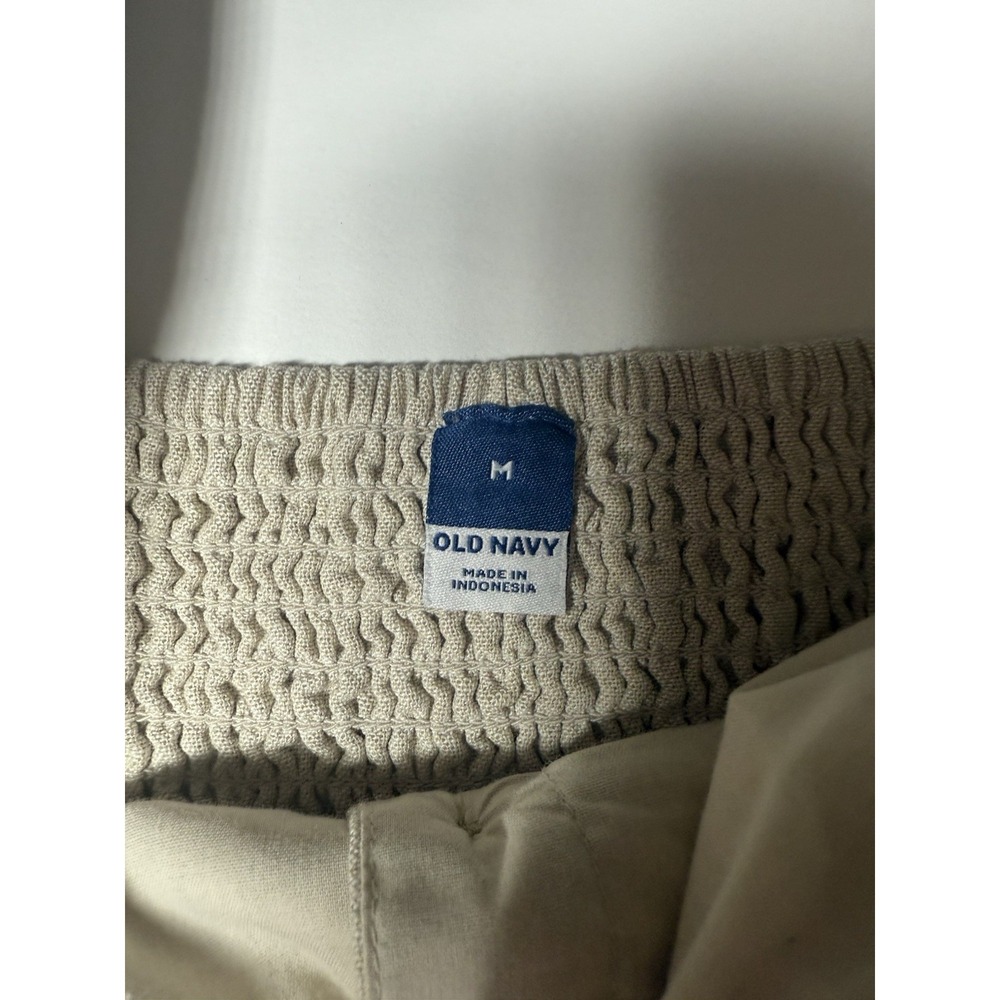 Old Navy Puff-Sleeve Linen-Blend Lagenlook Beach Button Mini Dress Women's Sz M - Picture 5 of 5